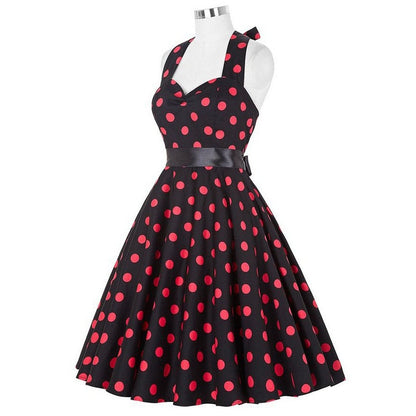 Funki Findz | Dresses | Women's Polka Dot Swing Halter Dress