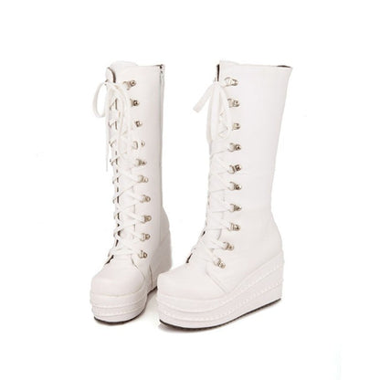 Funki Findz | Boots | Women's High Platform Gothic Wedge Boot