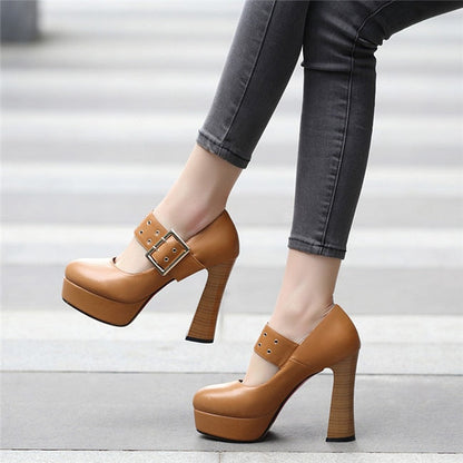 Funki Findz | Shoes | Women's Rivet Strap Platform Mary Janes