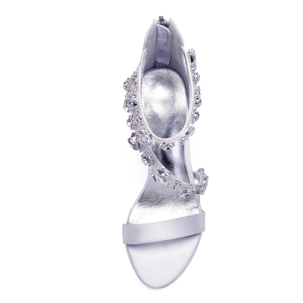 Funki Findz | Shoes | Women's Satin Crystal Bridal Prom Stilettos