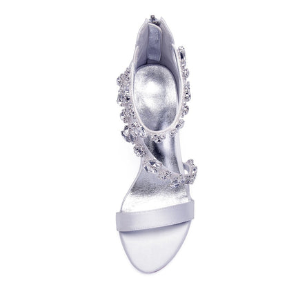 Funki Findz | Shoes | Women's Satin Crystal Bridal Prom Stilettos
