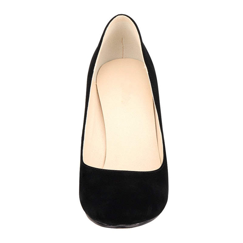 Funki Findz | Shoes | Women's High Heeled Flock Wedge Pumps