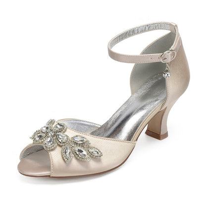 Funki Findz | Shoes | Women's Satin Crystal Wedding Sandals