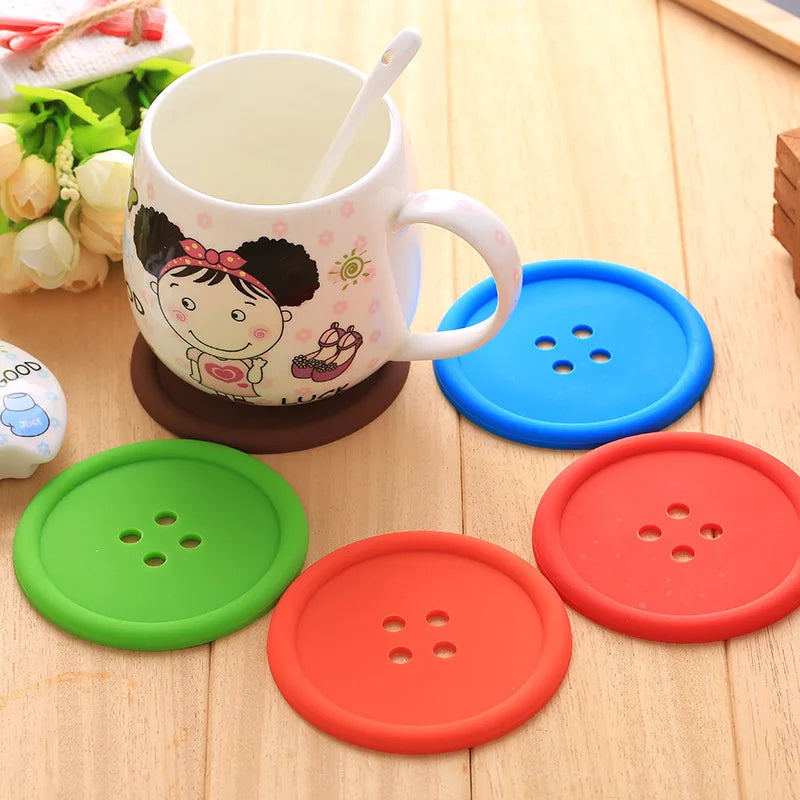 Funki Findz | Coasters | Button Shaped Silicone Coasters 5 Pcs