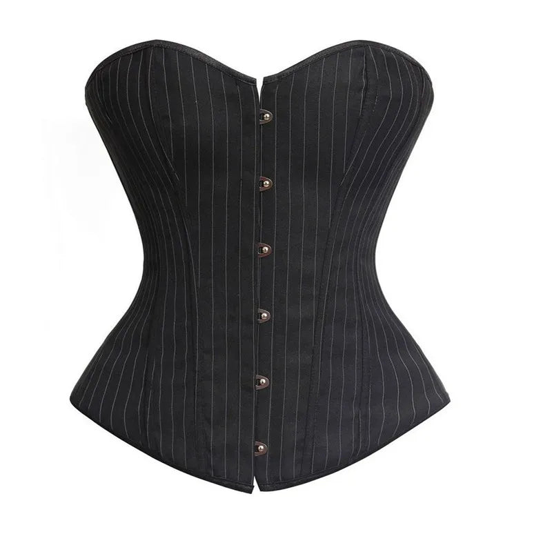 Funki Findz | Lingerie | Women's Black Pin Striped Zip Up Corset