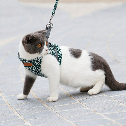 Funki Findz | Pet Harnesses | Cat Harness Walking Lead Vest Set