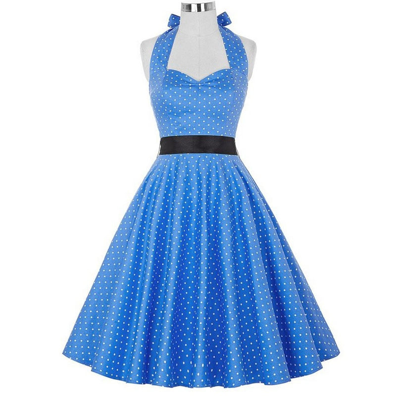 Funki Findz | Dresses | Women's Polka Dot Swing Halter Dress