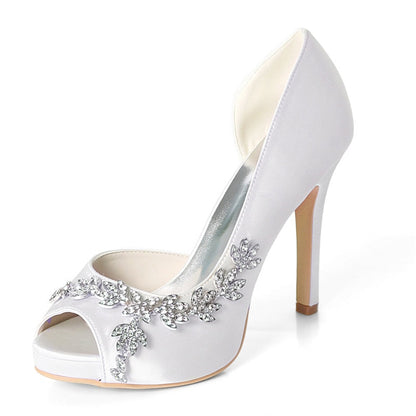 Funki Findz | Shoes | Women's Satin Peep Toe Wedding Shoes