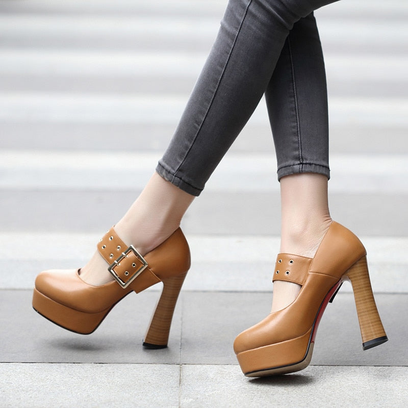 Funki Findz | Shoes | Women's Rivet Strap Platform Mary Janes