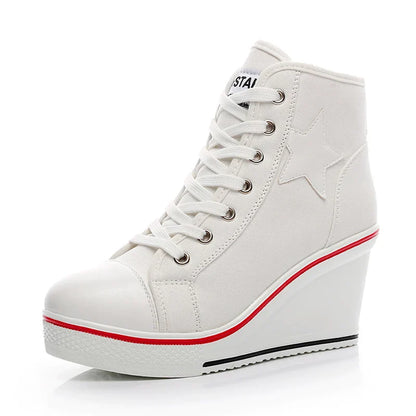 Funki Findz | Boots | Women's Canvas Elevator Platform Sneaker
