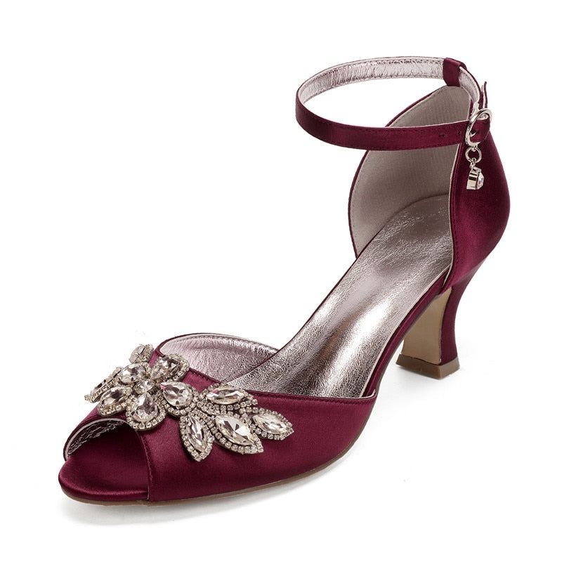 Funki Findz | Shoes | Women's Satin Crystal Wedding Sandals