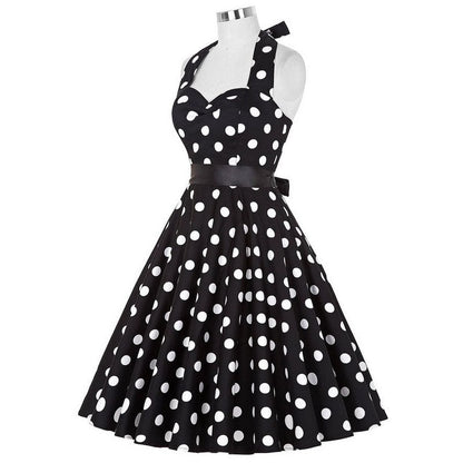 Funki Findz | Dresses | Women's Polka Dot Swing Halter Dress