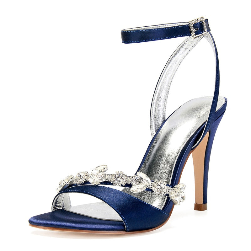 Funki Findz | Shoes | Women's Satin Rhinestones Bridal Stilettos