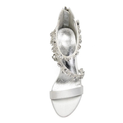 Funki Findz | Shoes | Women's Elegant Satin Crystal High Stiletto
