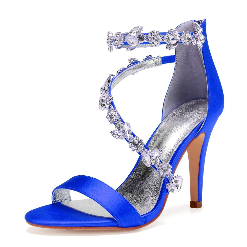 Funki Findz | Shoes | Women's Elegant Satin Crystal High Stiletto