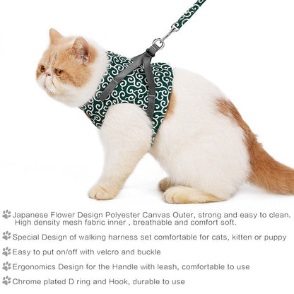 Funki Findz | Pet Harnesses | Cat Harness Walking Lead Vest Set