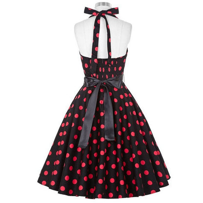Funki Findz | Dresses | Women's Polka Dot Swing Halter Dress