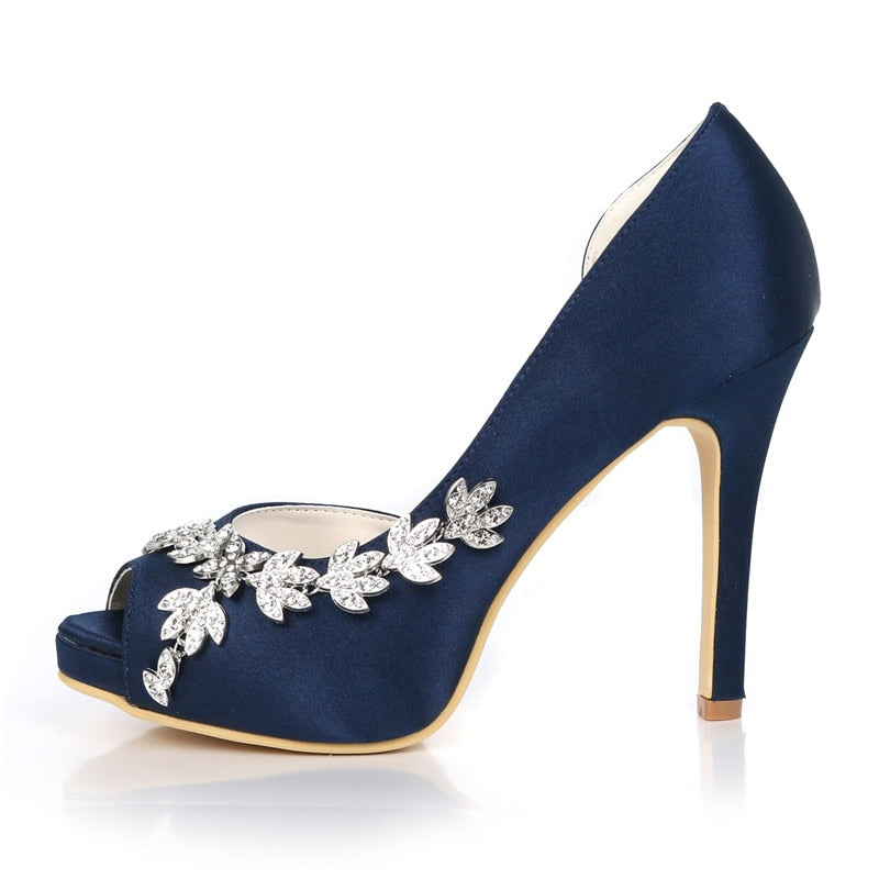 Funki Findz | Shoes | Women's Satin Peep Toe Wedding Shoes