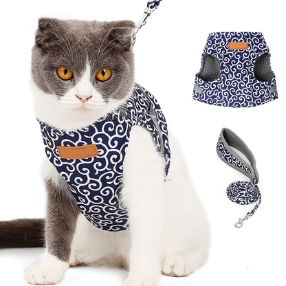Funki Findz | Pet Harnesses | Cat Harness Walking Lead Vest Set
