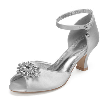 Funki Findz | Shoes | Women's Satin Crystal Wedding Sandals