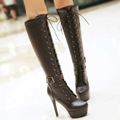 Funki Findz | Boots | Women's Knee-High Chic High Stiletto Boot