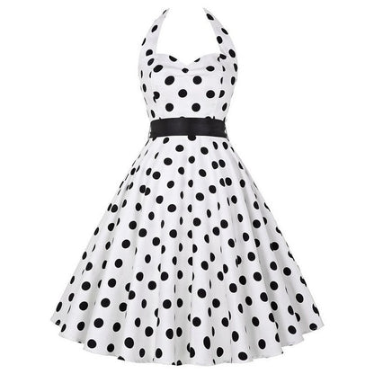 Funki Findz | Dresses | Women's Polka Dot Swing Halter Dress