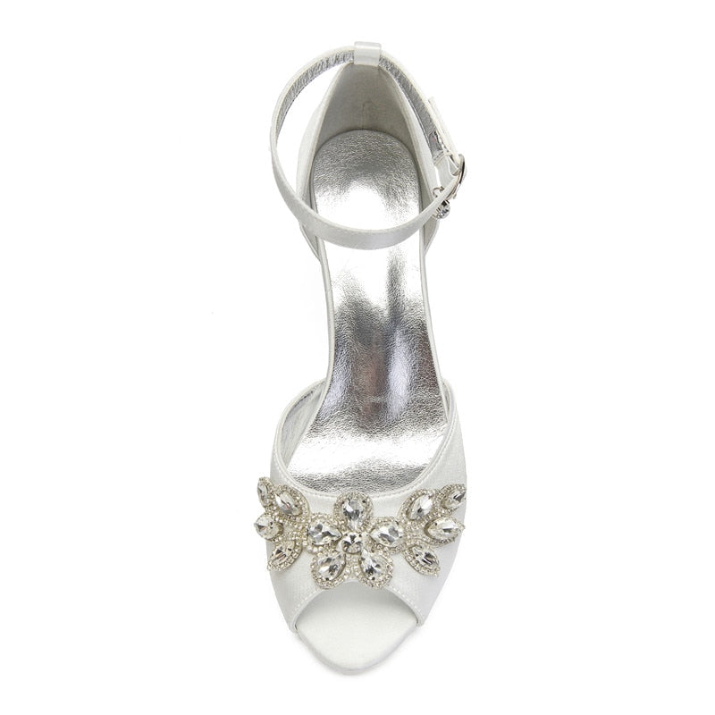 Funki Findz | Shoes | Women's Satin Crystal Wedding Sandals