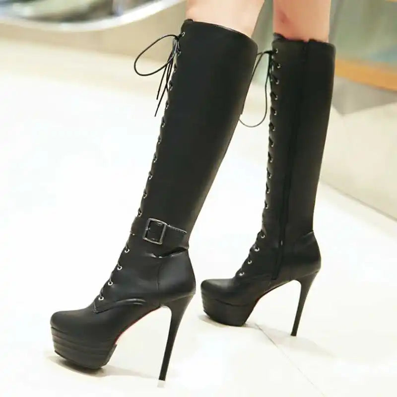 Funki Findz | Boots | Women's Knee-High Chic High Stiletto Boot