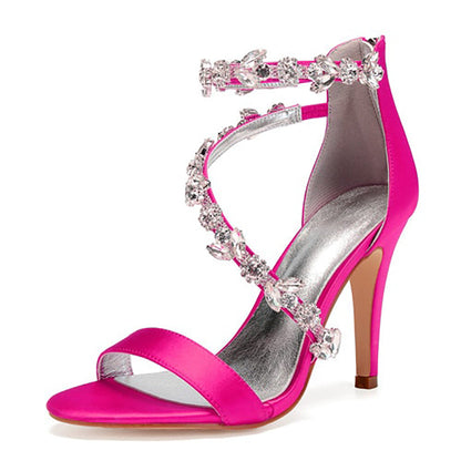 Funki Findz | Shoes | Women's Elegant Satin Crystal High Stiletto
