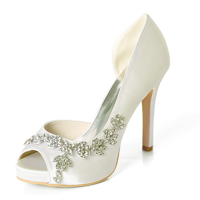 Funki Findz | Shoes | Women's Satin Peep Toe Wedding Shoes