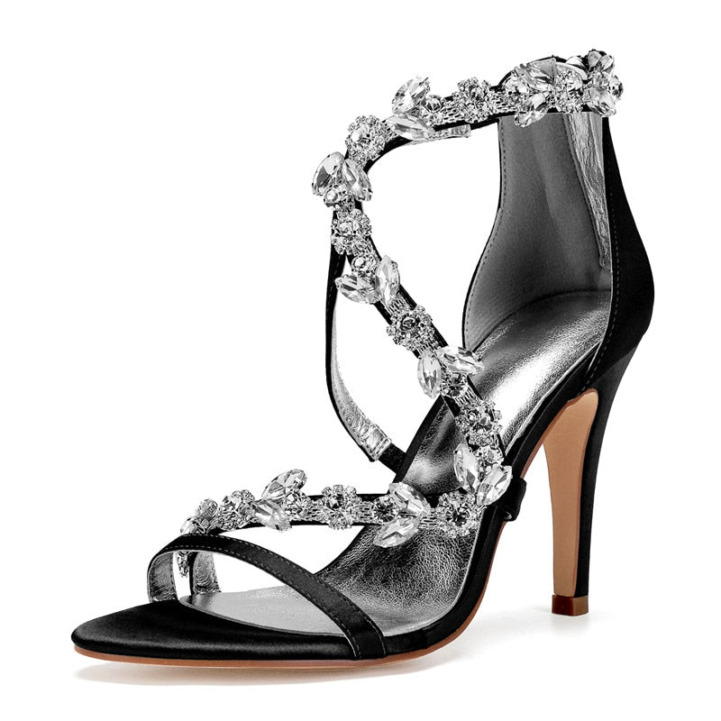 Funki Findz | Shoes | Women's Satin Crystal Bridal Prom Stilettos
