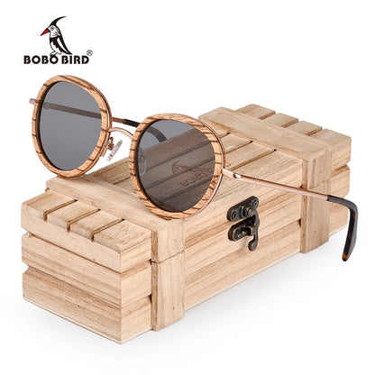 Funki Findz | Sunglasses | Women's Wood Rim Retro Sunglasses