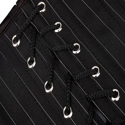 Funki Findz | Lingerie | Women's Black Pin Striped Zip Up Corset