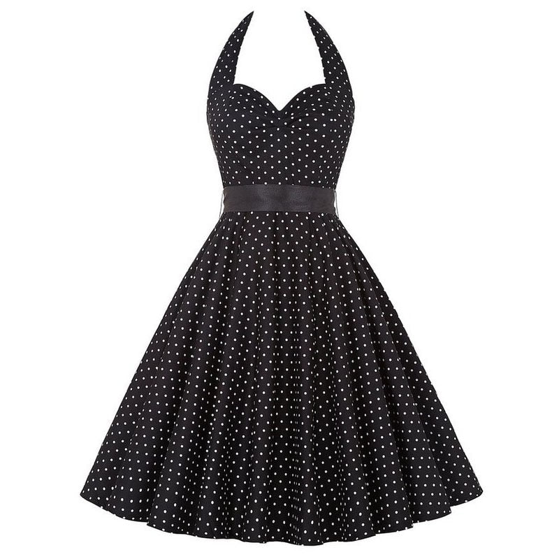 Funki Findz | Dresses | Women's Polka Dot Swing Halter Dress