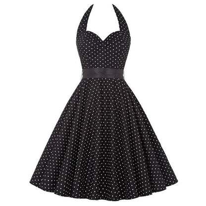 Funki Findz | Dresses | Women's Polka Dot Swing Halter Dress