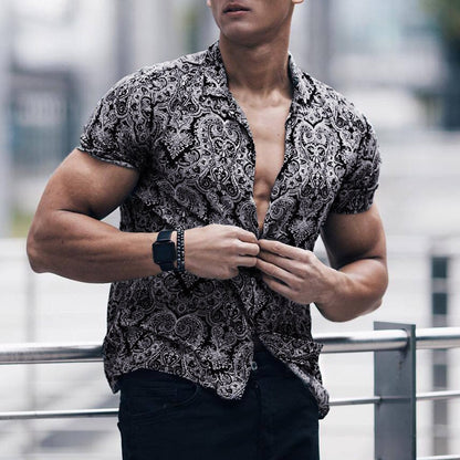 Funki Findz | Shirts | Men's Floral Hipster Short Sleeve Dress Shirt