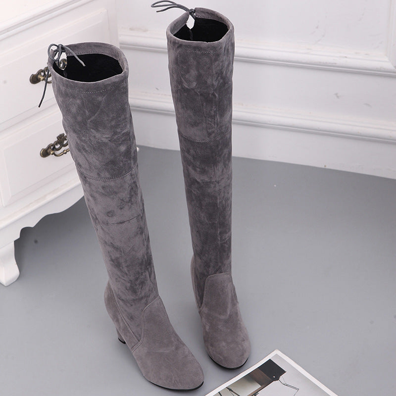 Funki Findz | Boots | Women's Slim Over Knee High Suede Boots