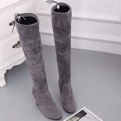 Funki Findz | Boots | Women's Slim Over Knee High Suede Boots