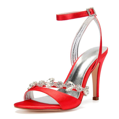 Funki Findz | Shoes | Women's Satin Rhinestones Bridal Stilettos