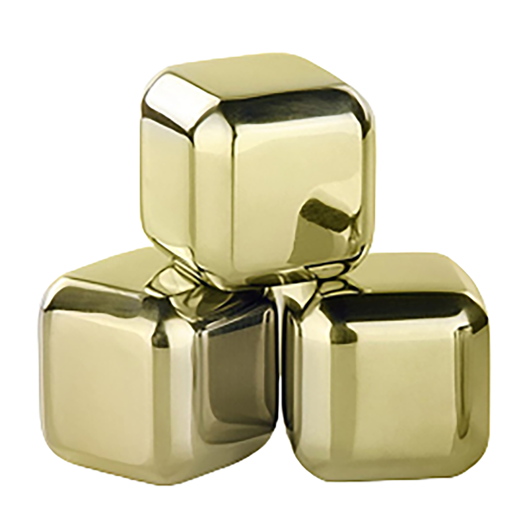 Funki Findz | Whisky Stones | Gold Stainless Steel Ice Cube Sets