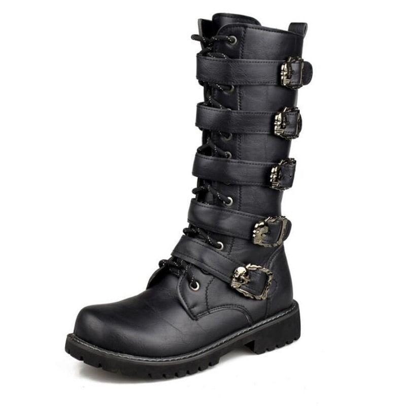 Funki Findz | Boots | Men's Gothic Punk Buckle Strap Biker Boots