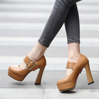 Funki Findz | Shoes | Women's Rivet Strap Platform Mary Janes