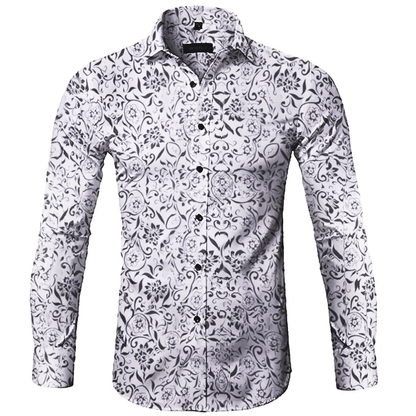 Funki Findz | Shirts | Men's Long Sleeve SlimFit Floral Dress Shirt