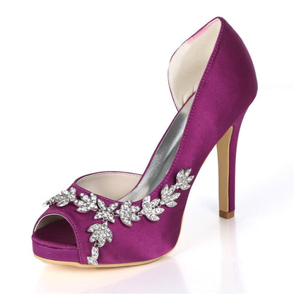 Funki Findz | Shoes | Women's Satin Peep Toe Wedding Shoes