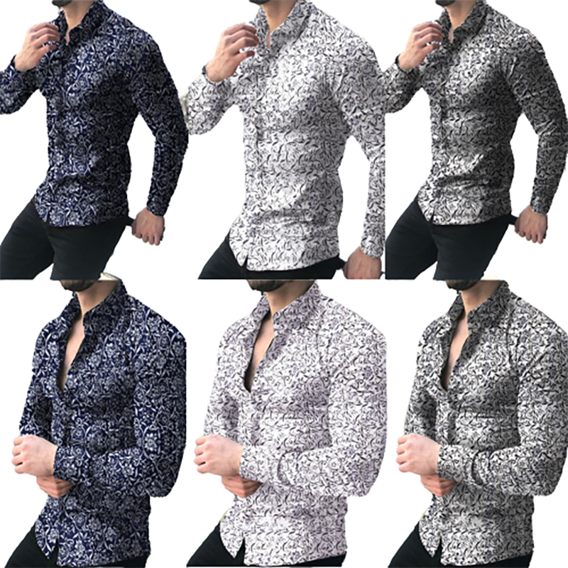 Funki Findz | Shirts | Men's Long Sleeve SlimFit Floral Dress Shirt