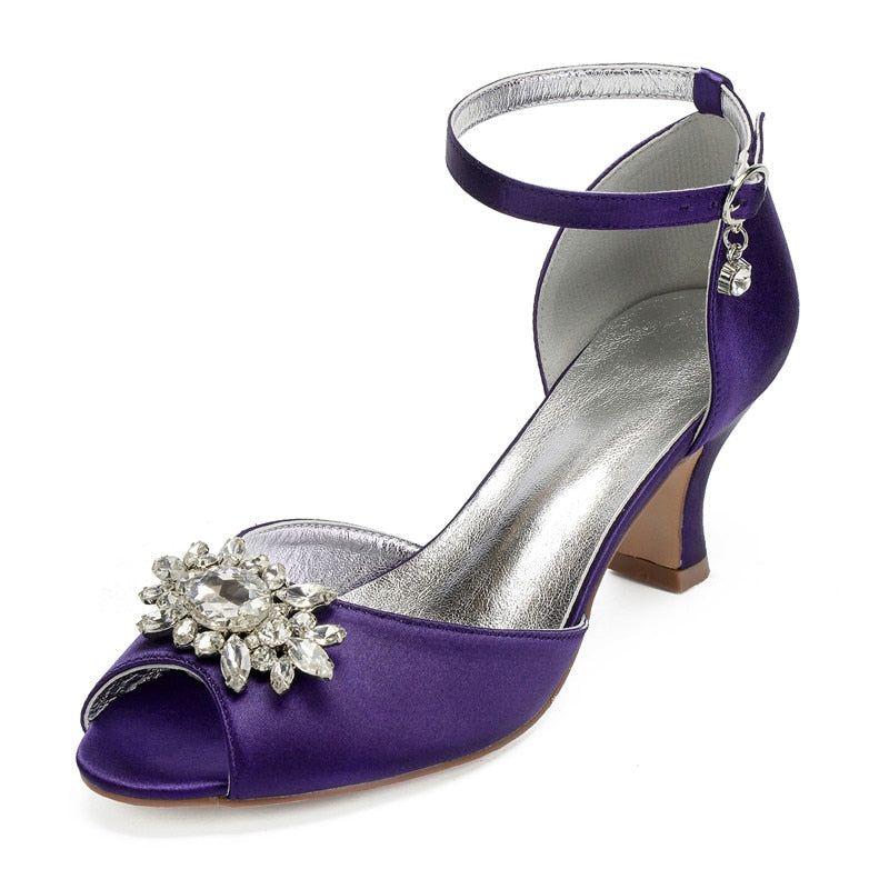 Funki Findz | Shoes | Women's Satin Crystal Wedding Sandals