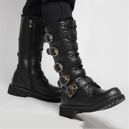 Funki Findz | Boots | Men's Gothic Punk Buckle Strap Biker Boots