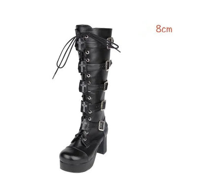Funki Findz | Boots | Women's Punk Cross and Buckle Strap Boot