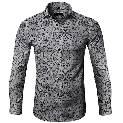 Funki Findz | Shirts | Men's Long Sleeve SlimFit Floral Dress Shirt