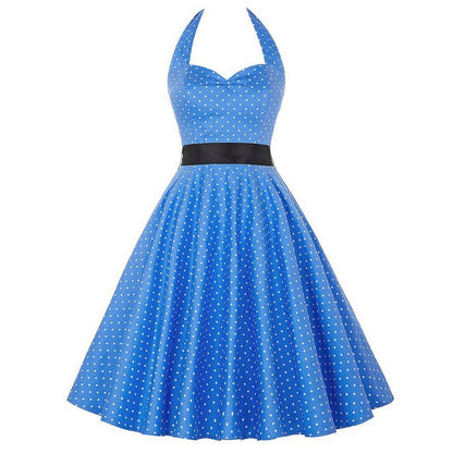 Funki Findz | Dresses | Women's Polka Dot Swing Halter Dress